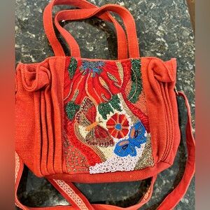 America & Beyond beaded butterfly bag